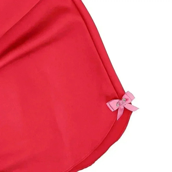 Reworked Guadalupe Deep Red Short Slip Dress Size Medium Summer Camisole Dress - Picture 4 of 5